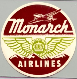 1950s Monarch Airlines Baggage Label