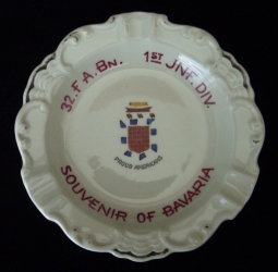 German Occupation Period Souvenir Ashtray for US Army 32nd Field Artillery Battalion