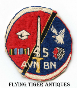 Ca 1964 Vietnam War US Army 145th Aviation BN Hand Emb Pocket Patch In-Country Made