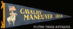 Great 1914 United States Cavalry Maneuvers Souvenir Pennant
