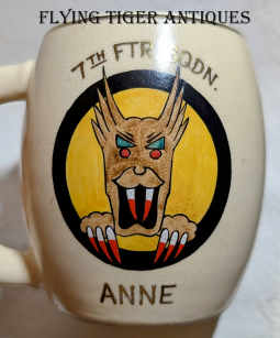 Beautiful Korean War USAF 7th Fighter Sq 49th Fighter-Bomber Group Japanese Made Beer Mug