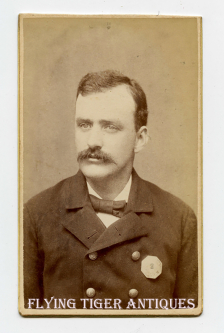 1860s-1870s Newburyport MA Police Officer CDV Carte de Visite Photograph w Silver Octagon Badge #2