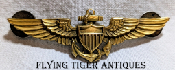 Beautiful ca 1944 USN Pilot Wing by AMICO in GF on Silver in Clutchback