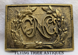 Ext Rare 1880s-1890s California National Guard Officer's Brass Belt Buckle