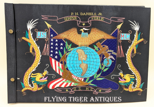 Wonderful 1936-1940 USMC China Marines Insignia Medal & Photo Album Grouping of Patrick H Daniels Jr