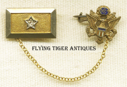 Fabulous 14K Gold & Diamond "Son-in-Service" Pin with Jeweler-Added Army Eagle