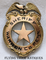 Unique & Historic 1924 Warren Co PA Badge of Sheriff George W. Grosch with KKK Inscription
