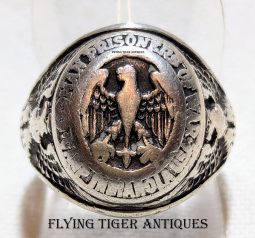 Rare WWII German POW Prisoners of War Camp Indianola Nebraska Sterling Ring Size 7.75