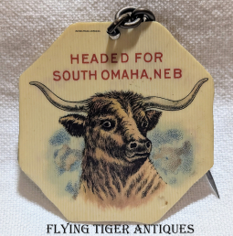 Wonderful 1890s South Omaha Nebraska Live Stock Celluloid Stick Pin