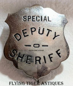 1900s-1910s Old West Stock Special Deputy Sheriff Shield Badge
