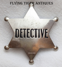 Great Old "Stock" Old West Detective 6 pt Star Badge Ca 1900s-1910s