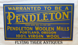 Beautiful Minty 1940s-1950s Pendleton Woolen Mills Masonite Advertising Sign