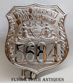 Minty 2000s Philadelphia PA Police Officer Badge #5684