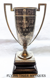 Lovely 1930 USMC China Marines Ransom Cup 1st Place Trophy of Gy-Srgt T. J. Jones in Chinese Silver