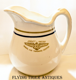 Wonderful 1943 WWII USN Air Training Center CorpUs Christi Cadet Mess Milk Pitcher by Iroquois
