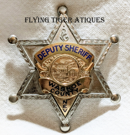 Great Late 1950s Washoe Co NV Deputy Sheriff Badge by Entenmann