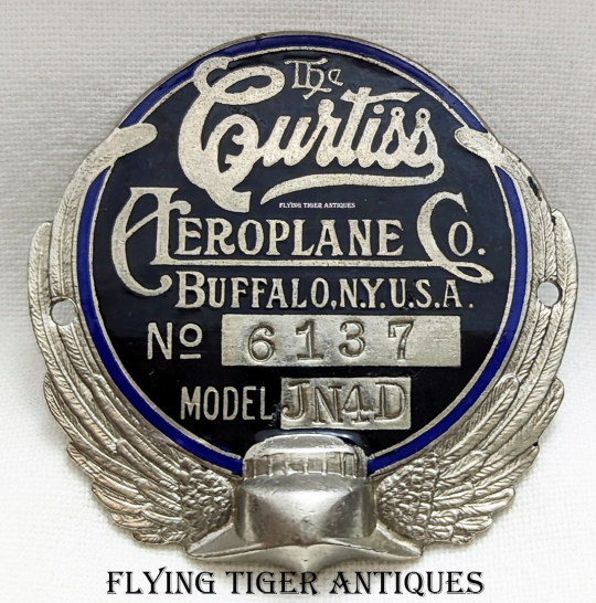 Ext Rare WWI Curtiss JN4D "Jenny" Data Plated in Exc. Condition