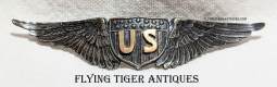 Stunning WWI USAF Pilot Wing in Paye & Baker Style with Extreme Convex Form Sterling & 14K