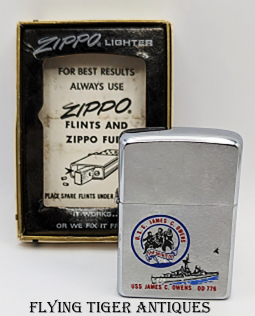 Nice 1967 Zippo Lighter Factory Engraved for the USS James C Owens DD 776 Vietnam War