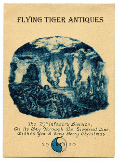 Great 1944 29th Inf. Div., US Army Christmas Card "On It's Way Through the Siegfried Line"