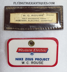 1950s Bell Labs Western Electric Nike Zeus Missile Project ID Badges of Warren C. Rouse