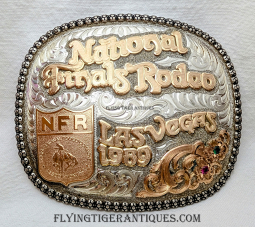 Stunning 1989 National Finals Rodeo Buckle in Sterling & G.F. by Gist # 75 of 100 Made