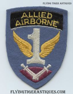 Beautiful WWII English Made 1st Allied Airborne Shoulder Patch in Excellent Condition