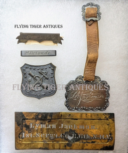 C.W. Stencil of 1st Sergt. Capt. Lyman A. Jackman 6th NH Volunteers His Post war 9th Corps Medal