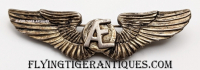 Ext Rare Early WWII Unofficial USAAF Aircraft Engineer Wing Chinese Made in Silver LARGE & HEAVY