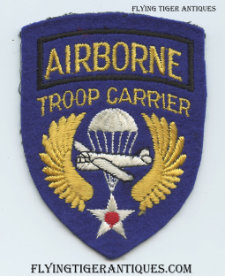 Beautiful WWII English Made USAAF Airborne Troop Carrier Shoulder Patch Duty Worn.