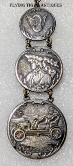 Wonderful ca 1905-1910 Motorist/Automobile Enthusiast Watch Fob in Silver Plated Brass