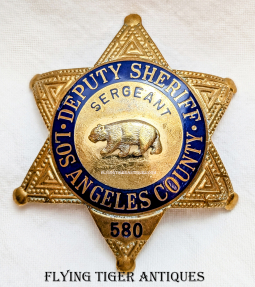 Great Duty Worn 2000s-2010s Los Angeles Co CA Badge # 580 with 3 Bent Tips