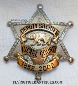 Beautiful Tulare Co CA 150th Anniversary Deputy Sheriff Badge by Ed Jones from 2002 Rare