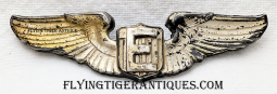Ext Rare Early-Mid WWII Unofficial USAAF Flight Engineer Wing E Applied to Sterling Pilot Wing