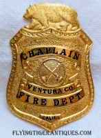 Gorgeous 1960s Ventura Co CA City of Santa Paula Fire Dept Badge