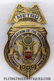 Minty 1989 Metro DC Transit Police Inauguration Badge # 275 by Blackinton