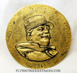 1917 Bronze Large Table Medal Commander Joffre's Mission to the US in April 1917 by Ragot #'d 109