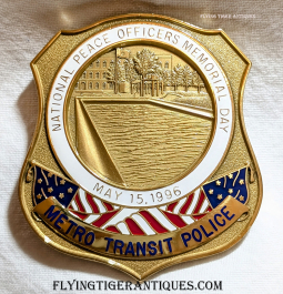 Metro DC Transit Police Nat. Peace Officers Memorial Day Comm. Badge # 124 by Blackinton