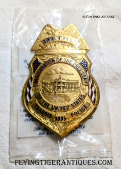 Beautiful & Mint 1993 Metro DC Transit Police Inauguration Badge # 275 by Blackinton in Issue Bag