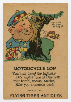 1920s Motorcycle Cop Humorous Leaflet
