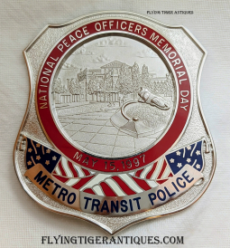 1997 Metro DC Transit Police Nat. Peace Officers Memorial Day Comm. Badge # 282 by Blackinton