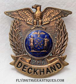 Ext Rare 1950s New York Harbor Ferries /Staten Island Ferry Deckhand Hat Badge
