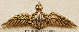 Gorgeous Early WWII 10K Gold RAF Pilot Wing in Mess Dress or Sweetheart Size