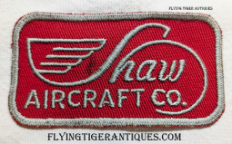 Ext Rare WWII Shaw Aircraft Company Pocket Patch as worn by flight Instructor & Workers
