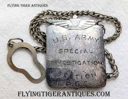 Ext Rare ca 1944 US Army Special Investigation Section PGC Persian Gulf Command Badge