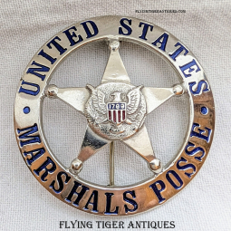 Rare Early 1990s United States Marshal Posse Badge # 208