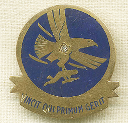 Unique 14K Gold WWII USAAF Troop Carrier Command DI with Diamond