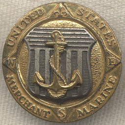 Nice Sterling WWII Merchant Marine Officer Insignia