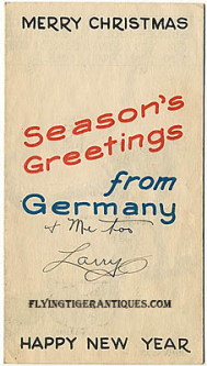 WWII HQ VII Corps Christmas Card/Map