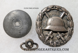 Ext Rare WWI Imperial German Silver Grade Wound Badge in 800 Silver with Screwback